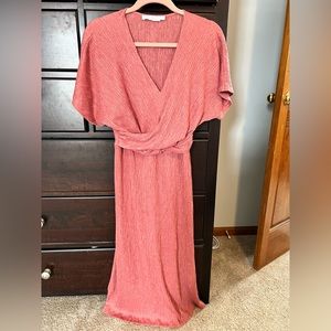 All In Favor Pink Midi Dress